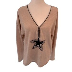Collection by Cezele half zip Star tunic top size M